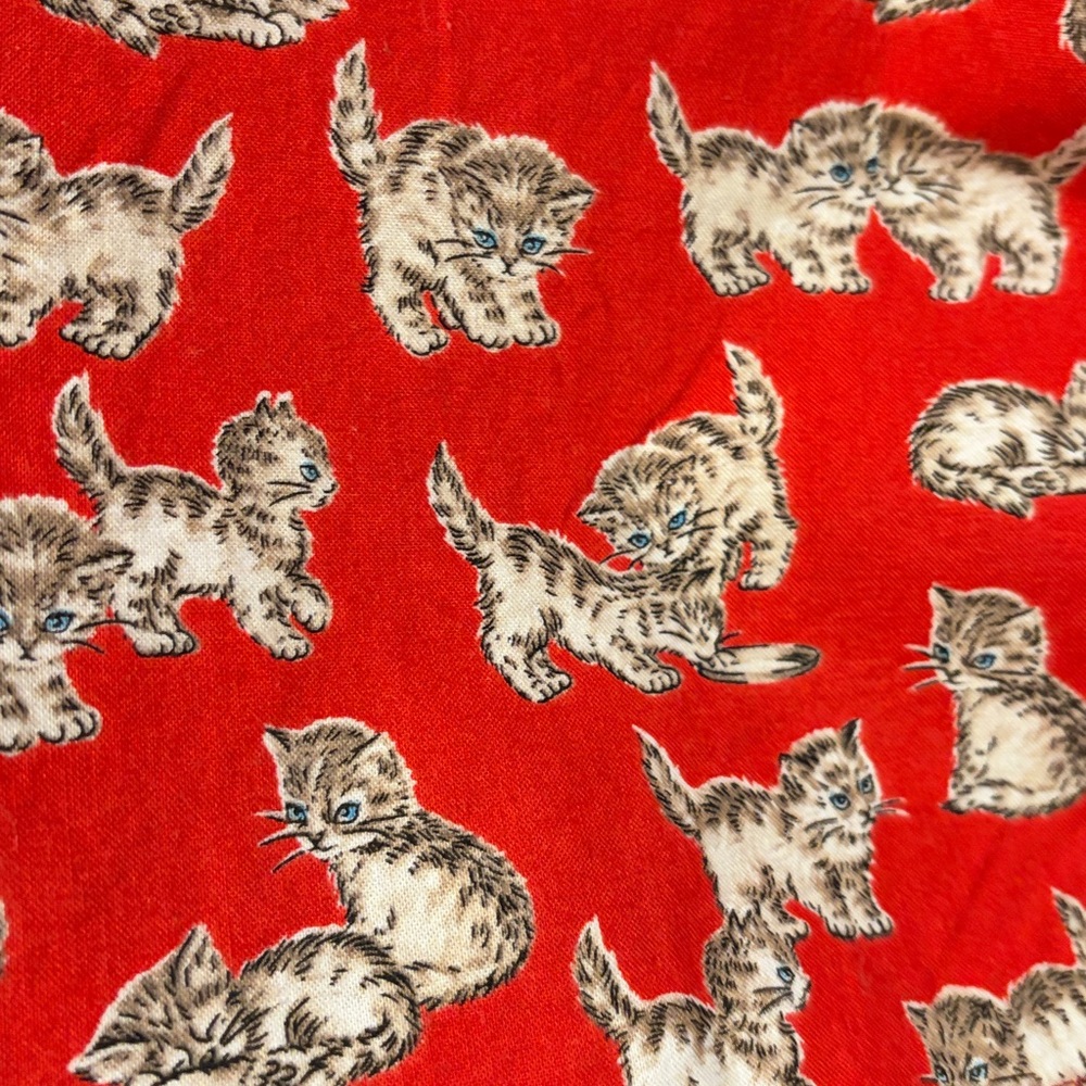 Bernie Dexter Red Dress with Cat Print - Picture 9 of 9